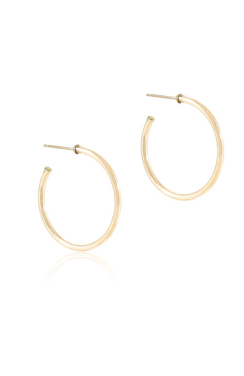 Round Gold 1.75" Post Hoop 2mm Gold Smooth