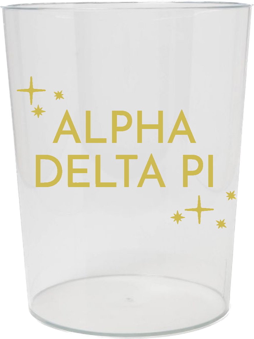 Alpha Delta Pi Clear Wastebasket