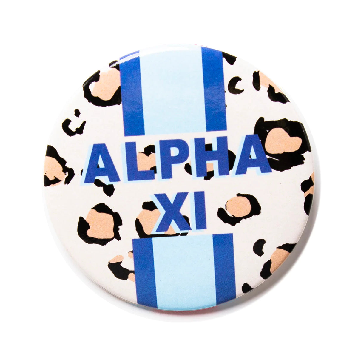 Alpha Xi Delta Cheetah Button 3"