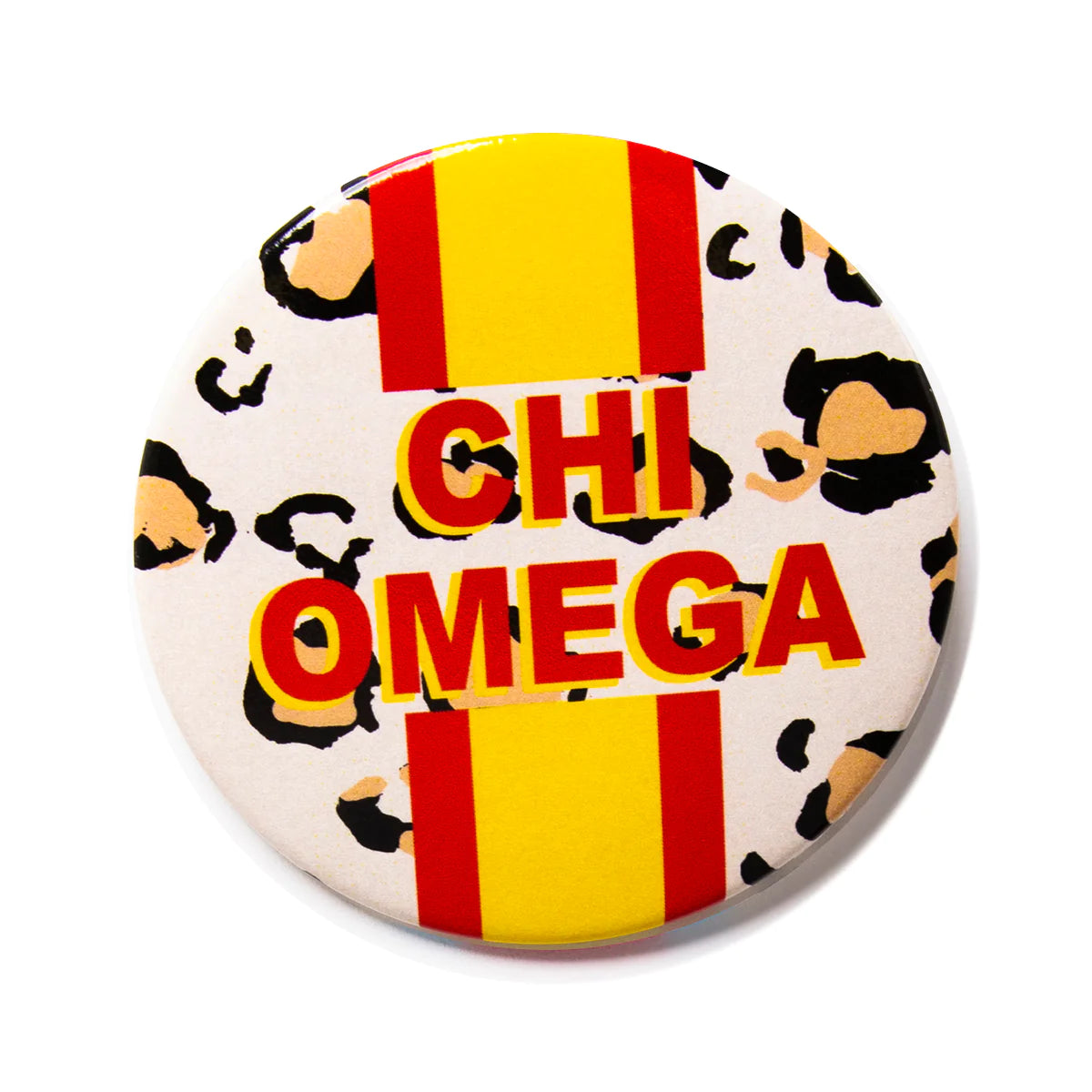 Chi Omega Cheetah Button 3"
