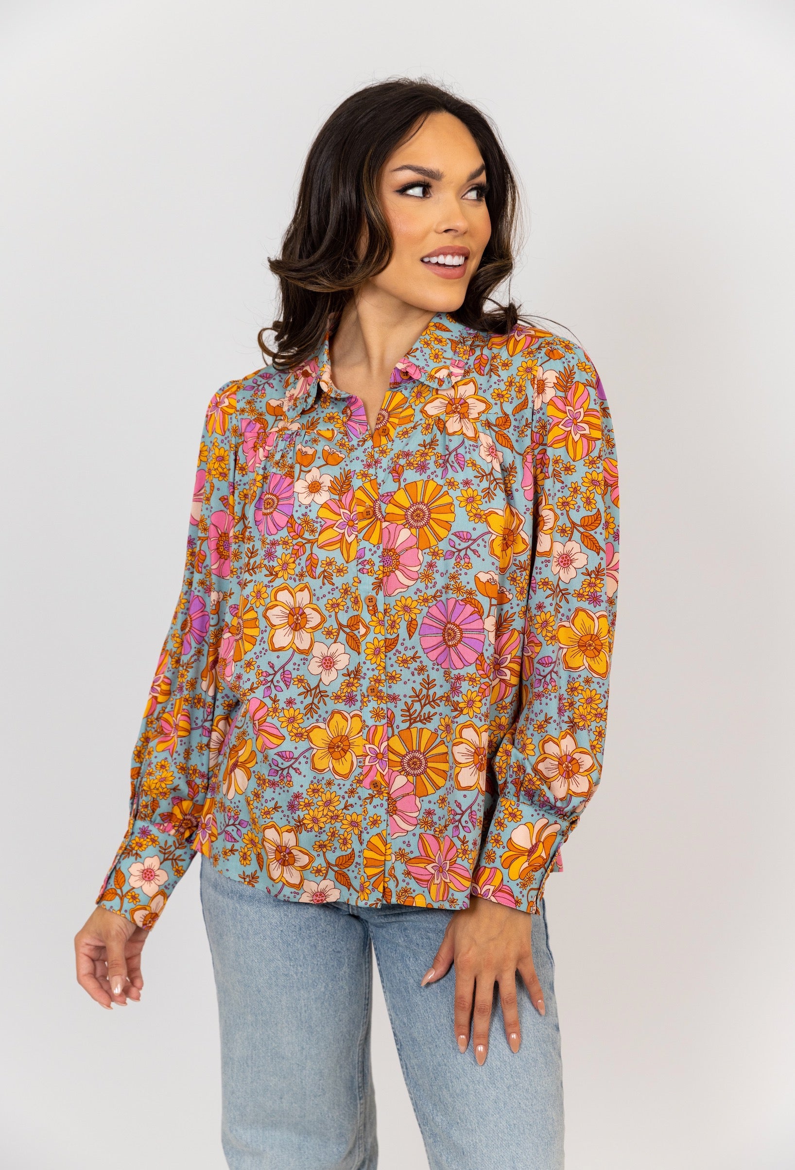 This Floral Life Ruffle Blouse