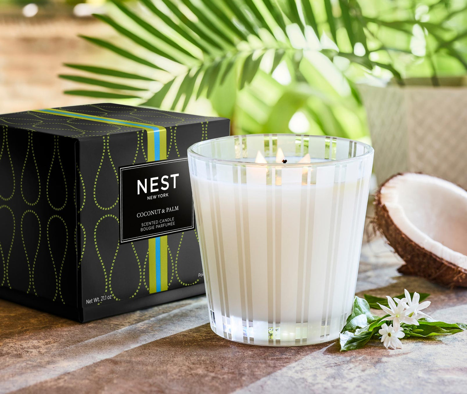 3-Wick Candle 21.1oz Coconut & Palm