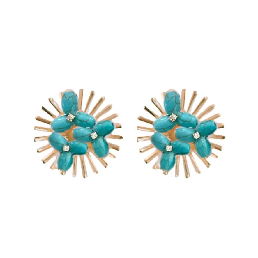 Turquoise sunburst studs