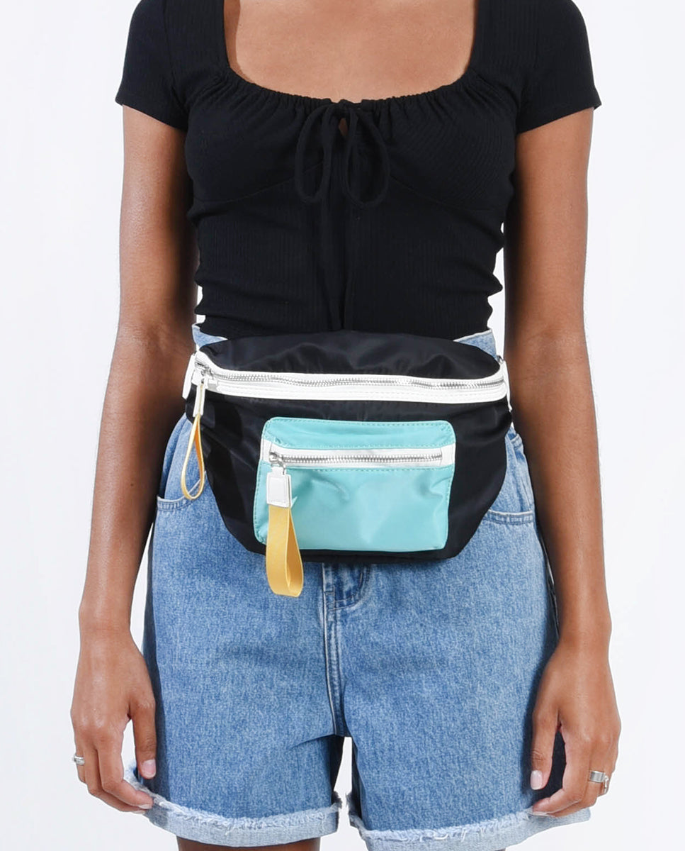 Colorblock Belt Bag Black