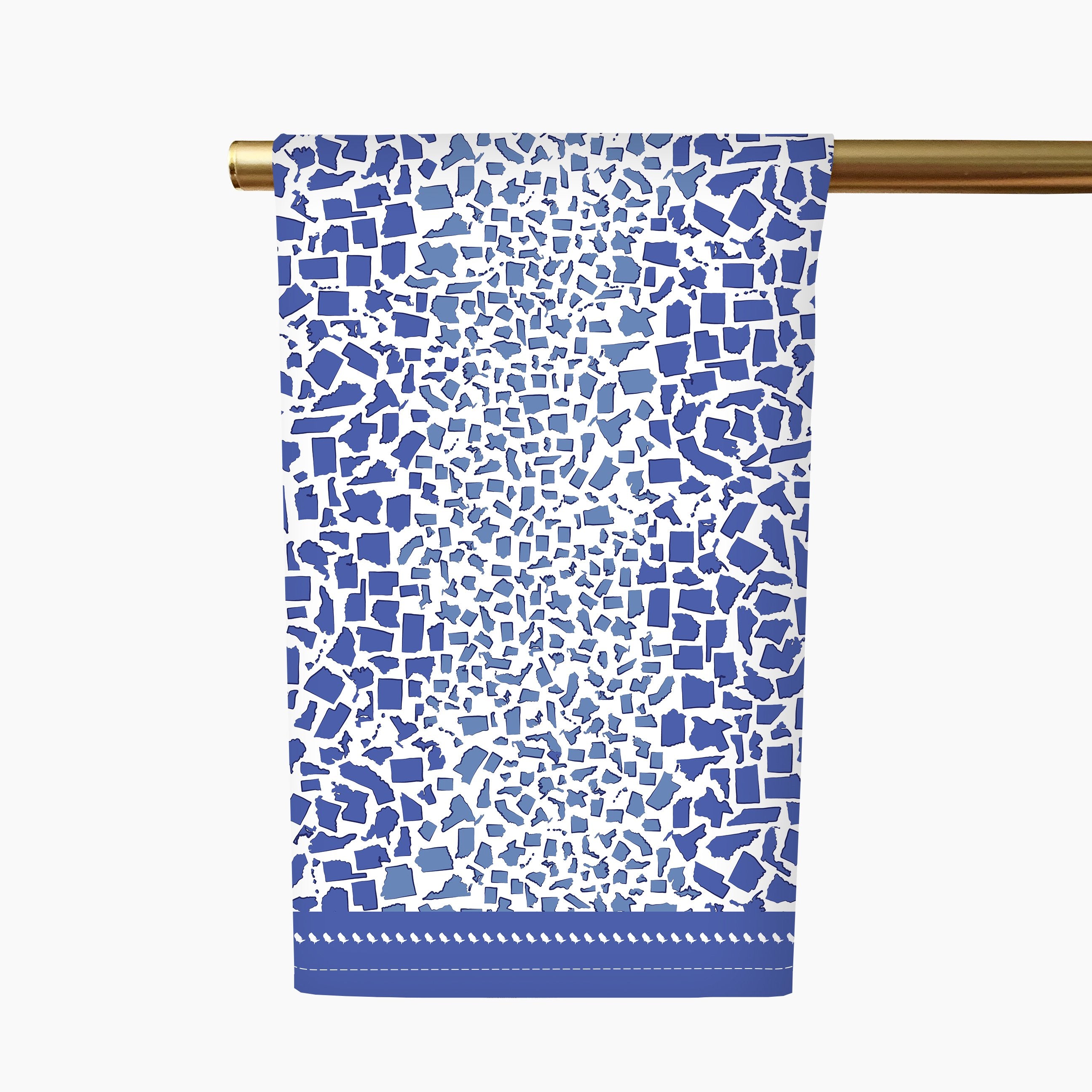 Fifty States Leopard Tea Towel Spode Blue