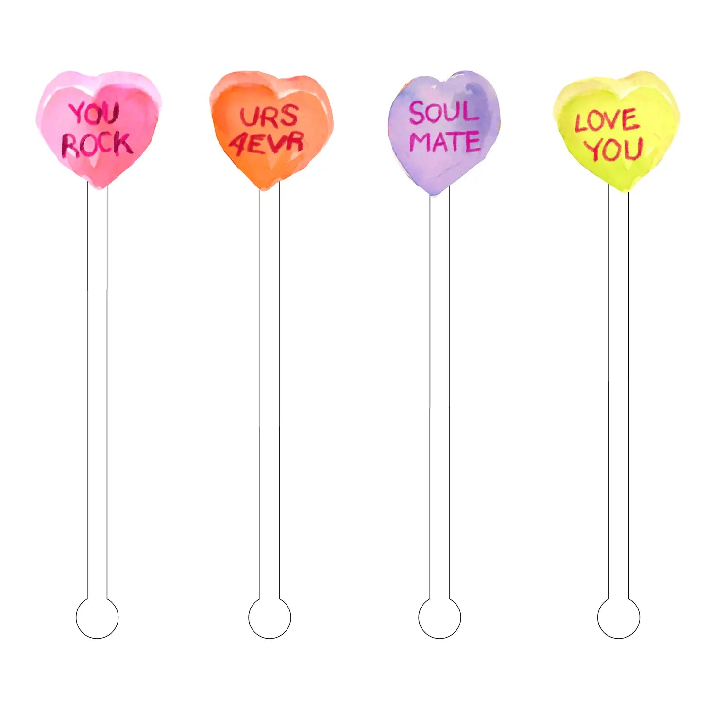 You Rock Heart Candy Acrylic Sticks