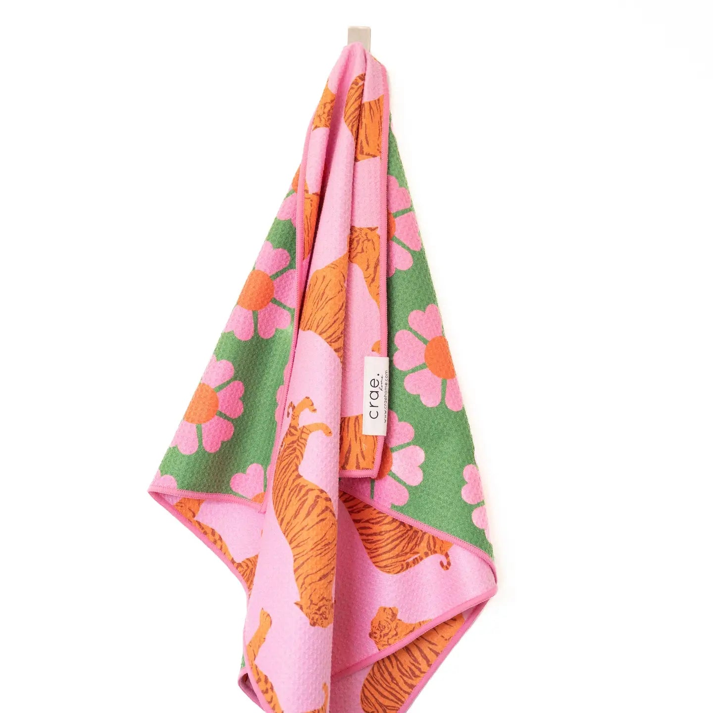 19"x29" Carole Recersible Hand Towel Pink/Green