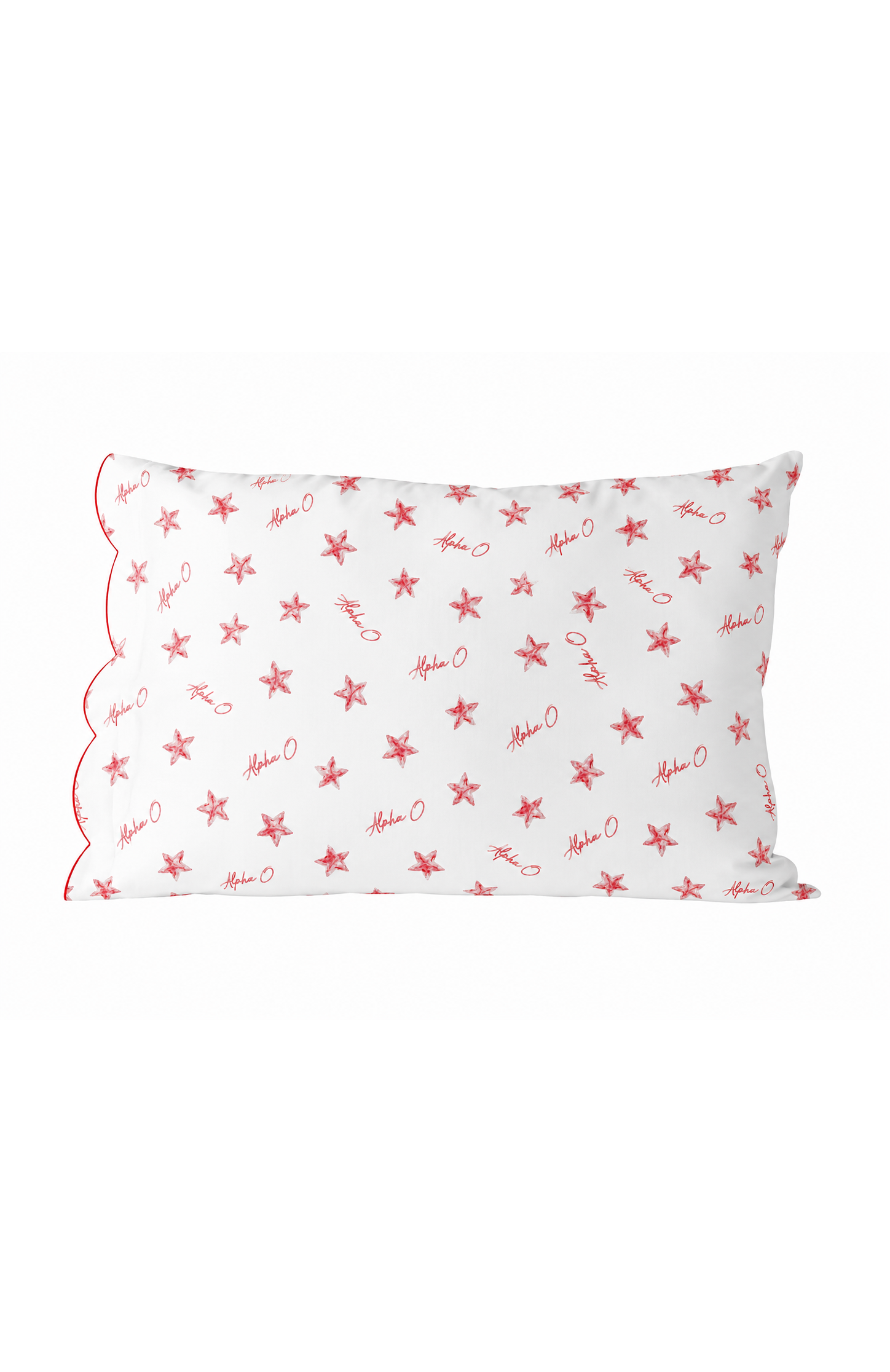 Cotton Scalloped Pillowcase - Alpha Omicron Pi