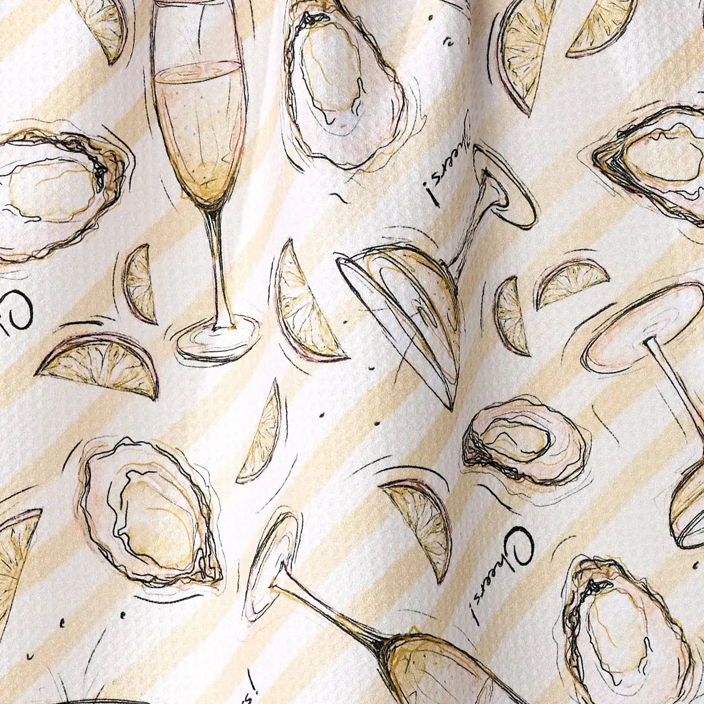 Oysters and Champagne Tea Towel