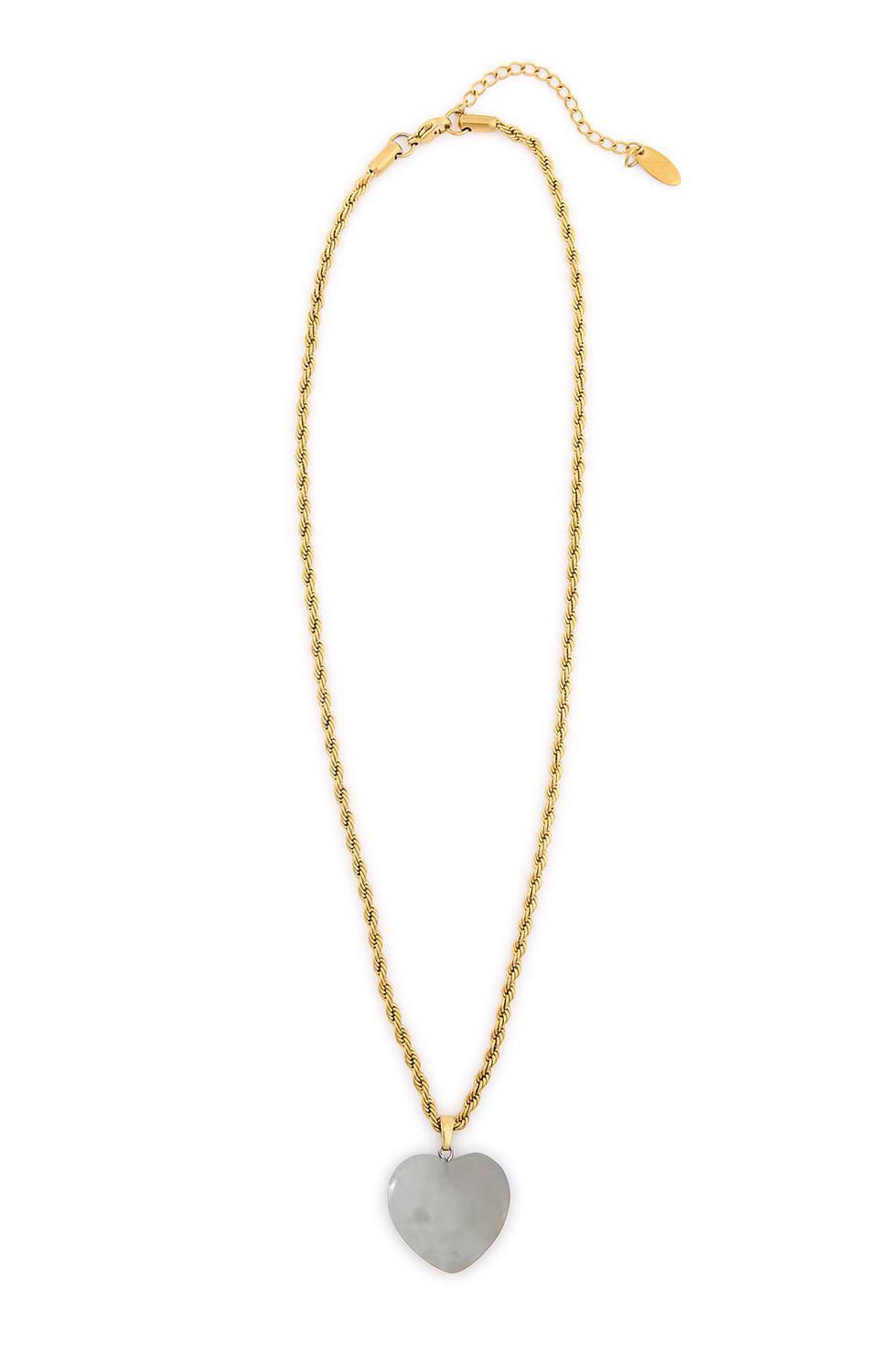 Stone Heart Pendant Necklace