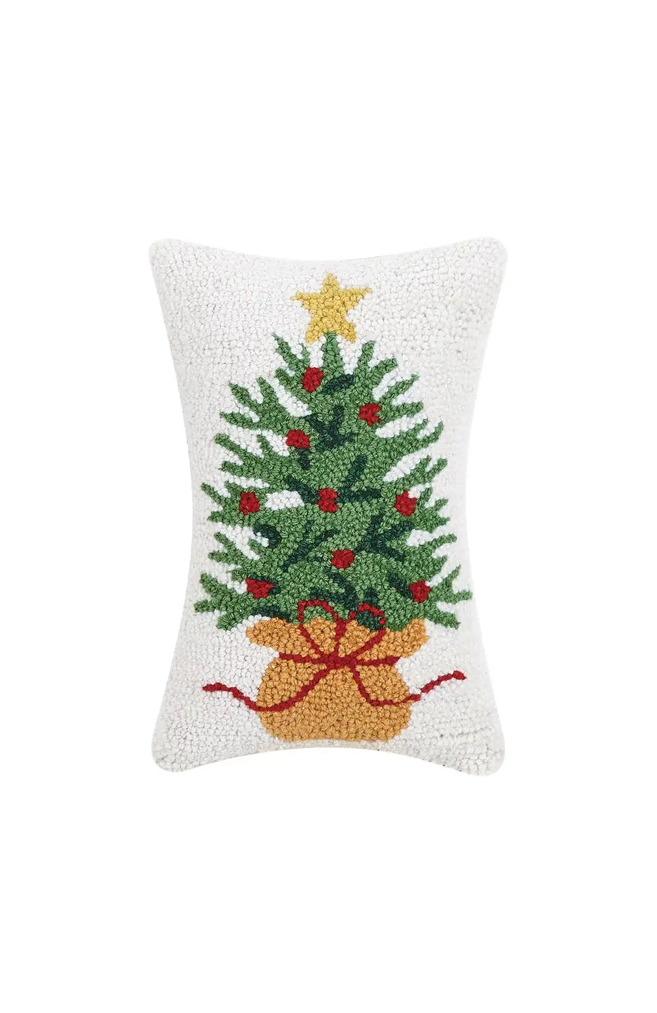 Wrapped Christmas Tree Hook Pillow 8x12