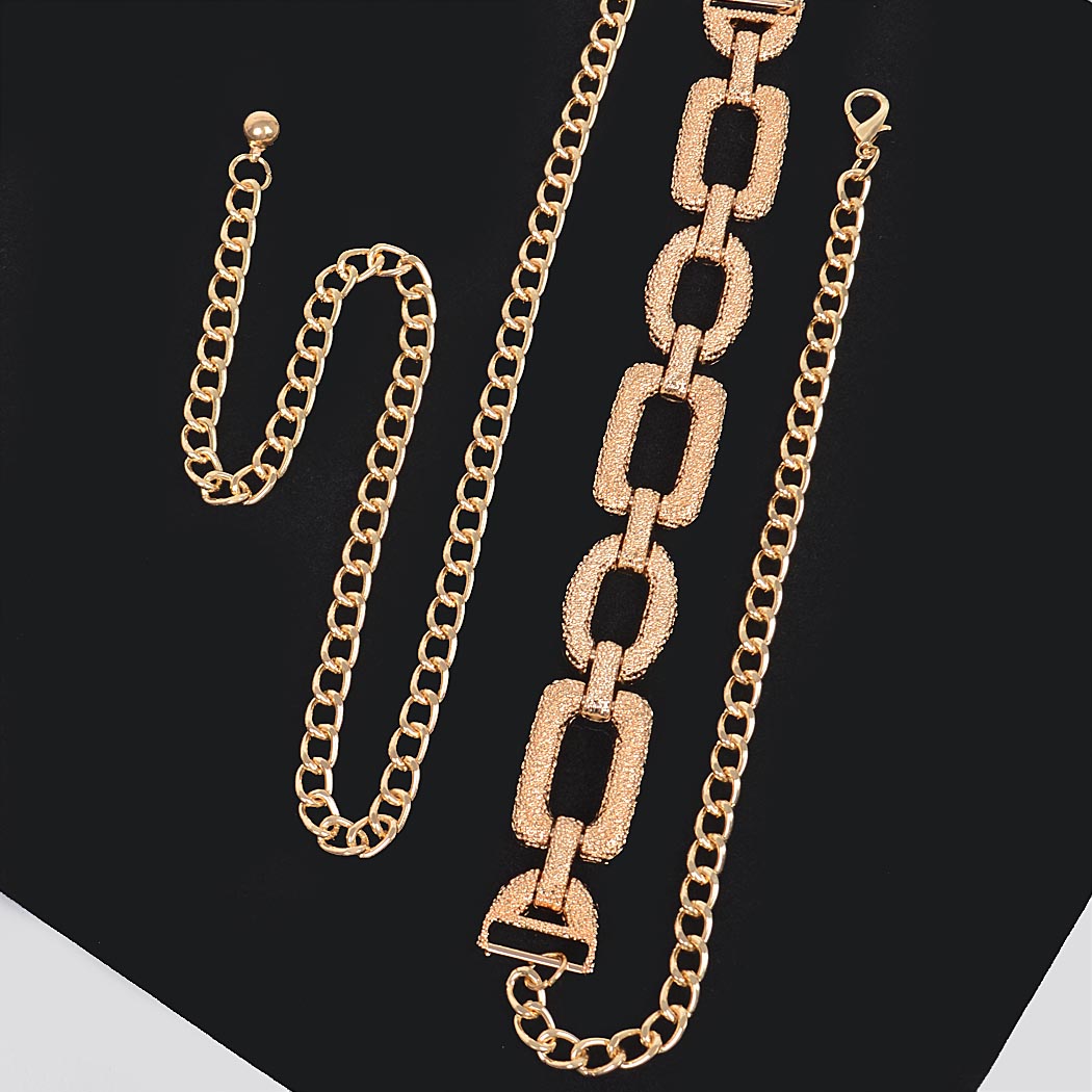 Multi Metal Chain Belt - Gold