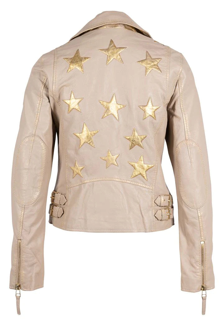Christy RF Star Detail Leather Jacket