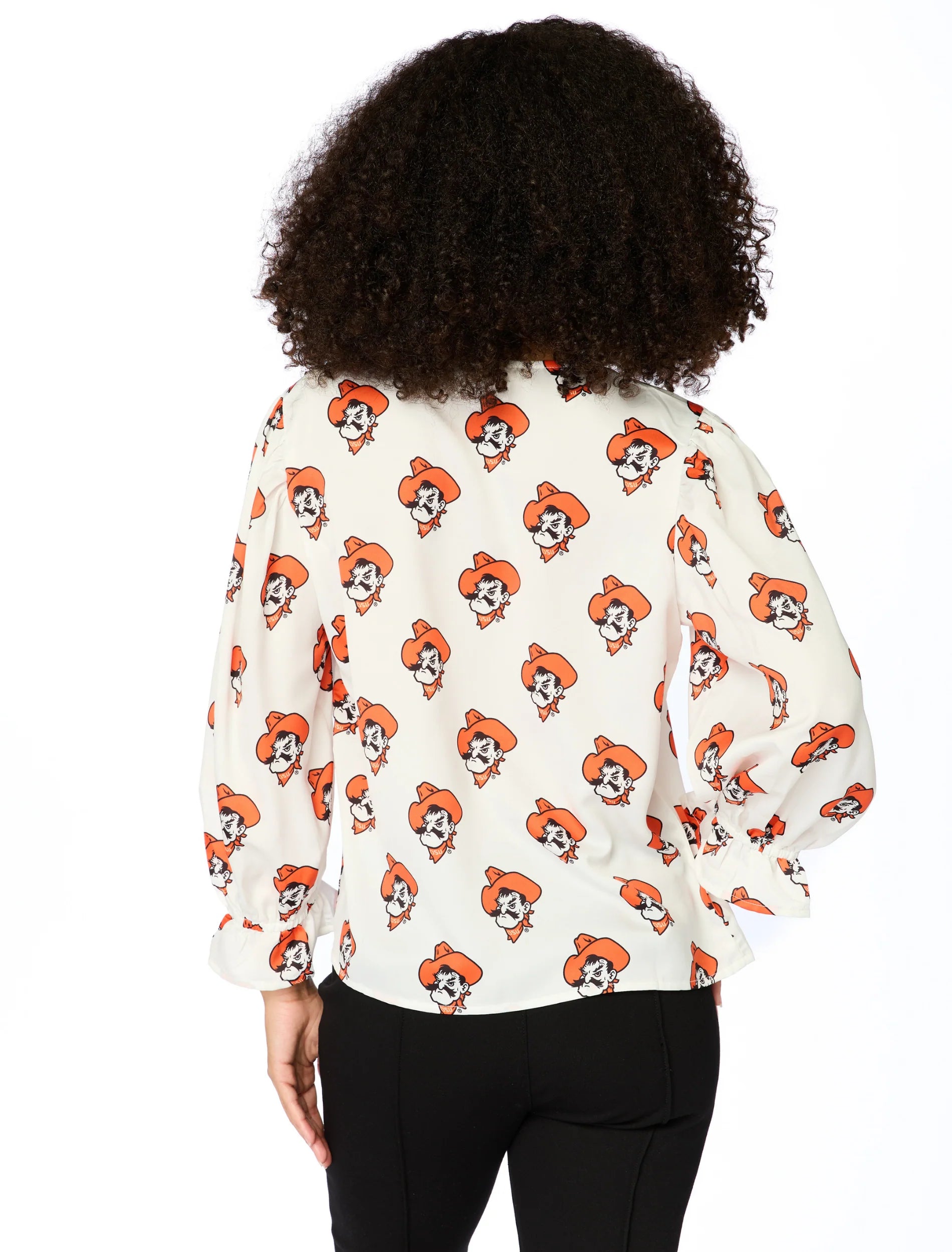 The Poly 3/4 Sleeve OK State Blouse