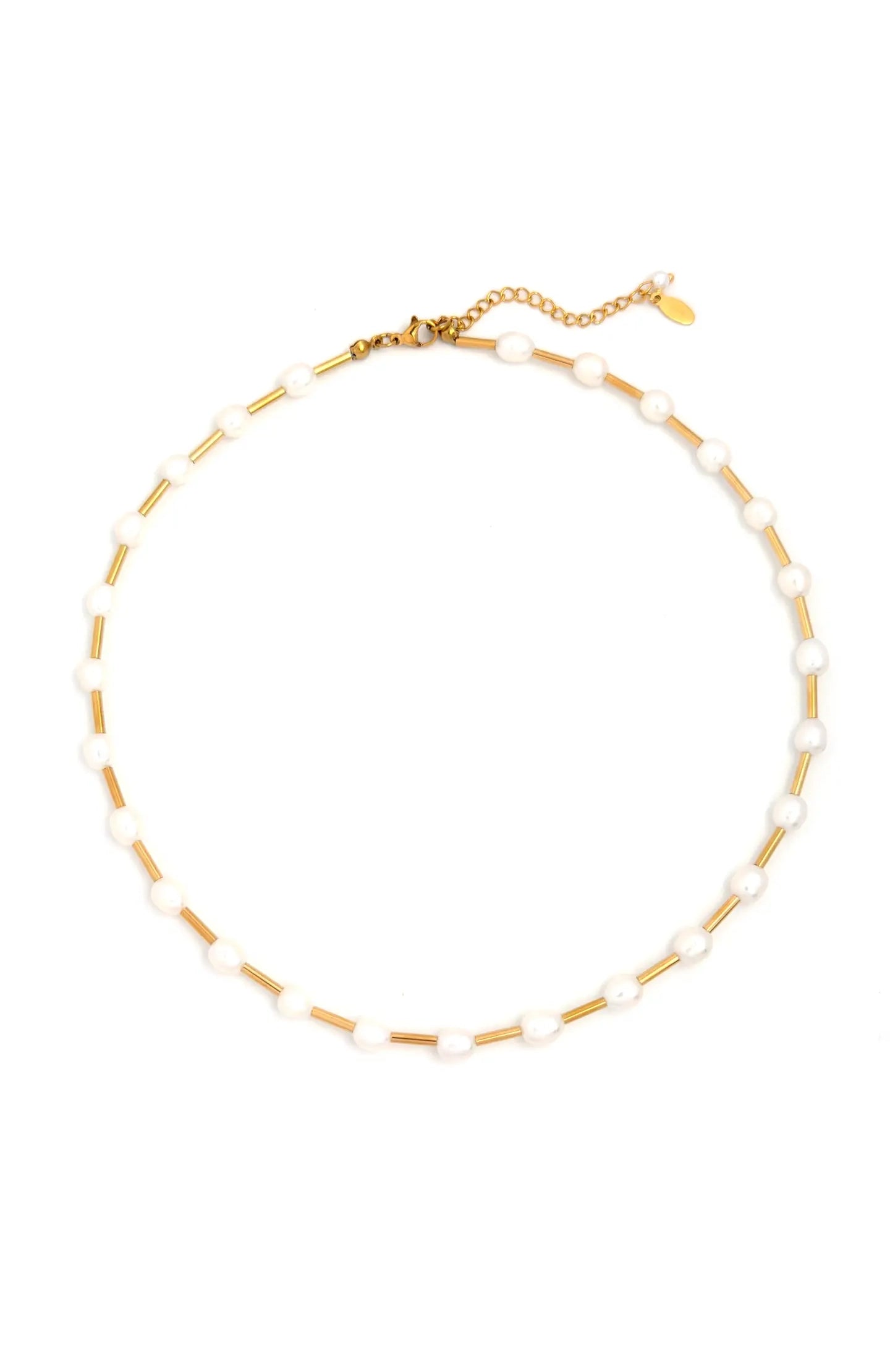 Fresh Water Pearl Bar Necklace - Waterproof