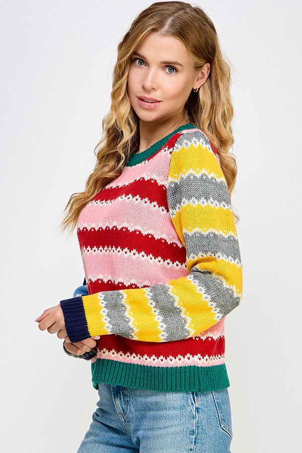 Sally Stripe Colorblock Sweater