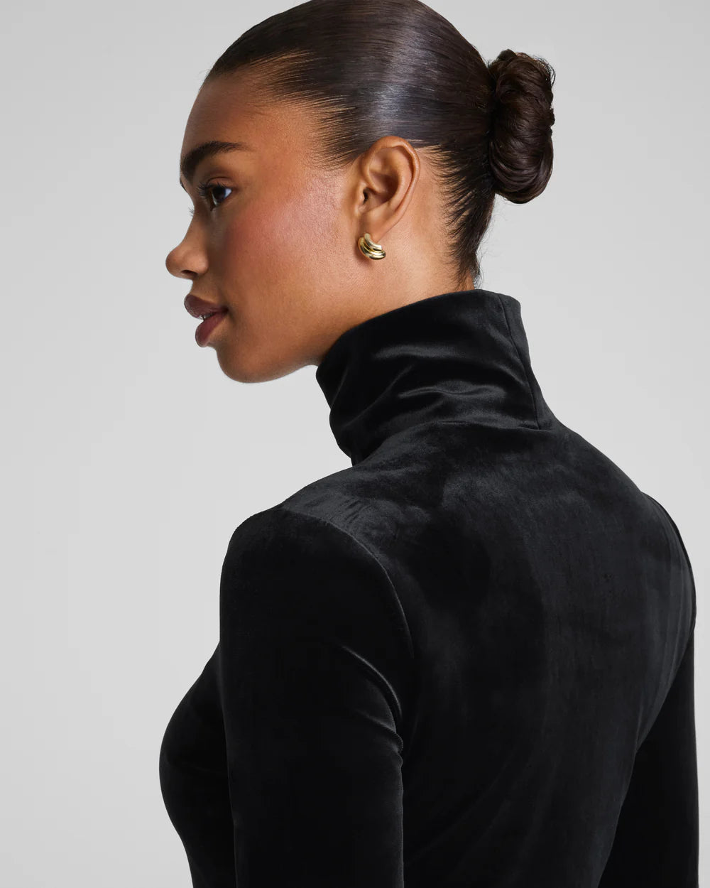 VELVET JERSEY LS T-NECK TOP