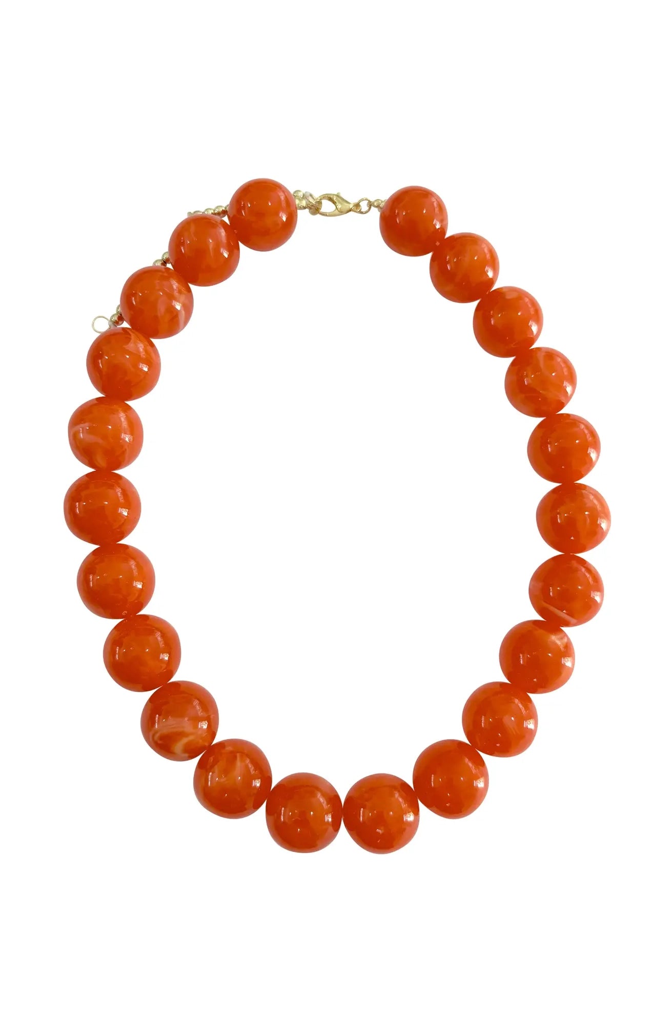 Carter Chunky Beaded Necklace - Dark Orange