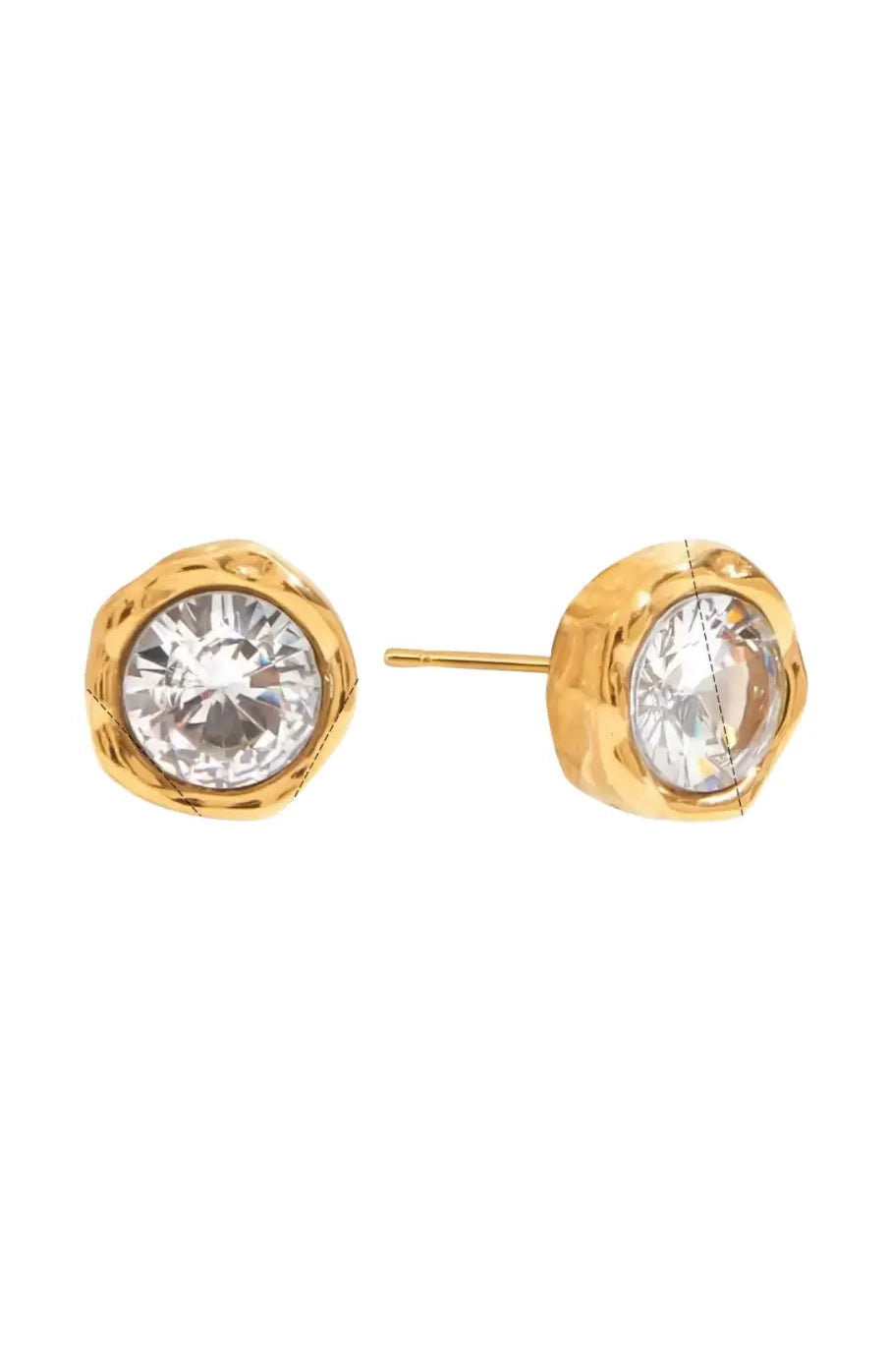 Bezel Diamond Stud Earrings - Water Resistant