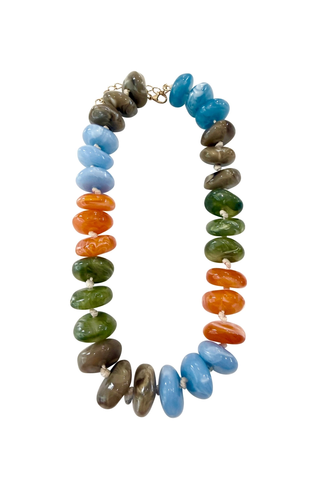 Delray Chunky Beaded Necklace - Fall Multi