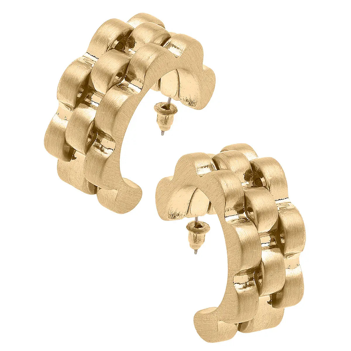 Carter Watchband Chunky Hoops Gold