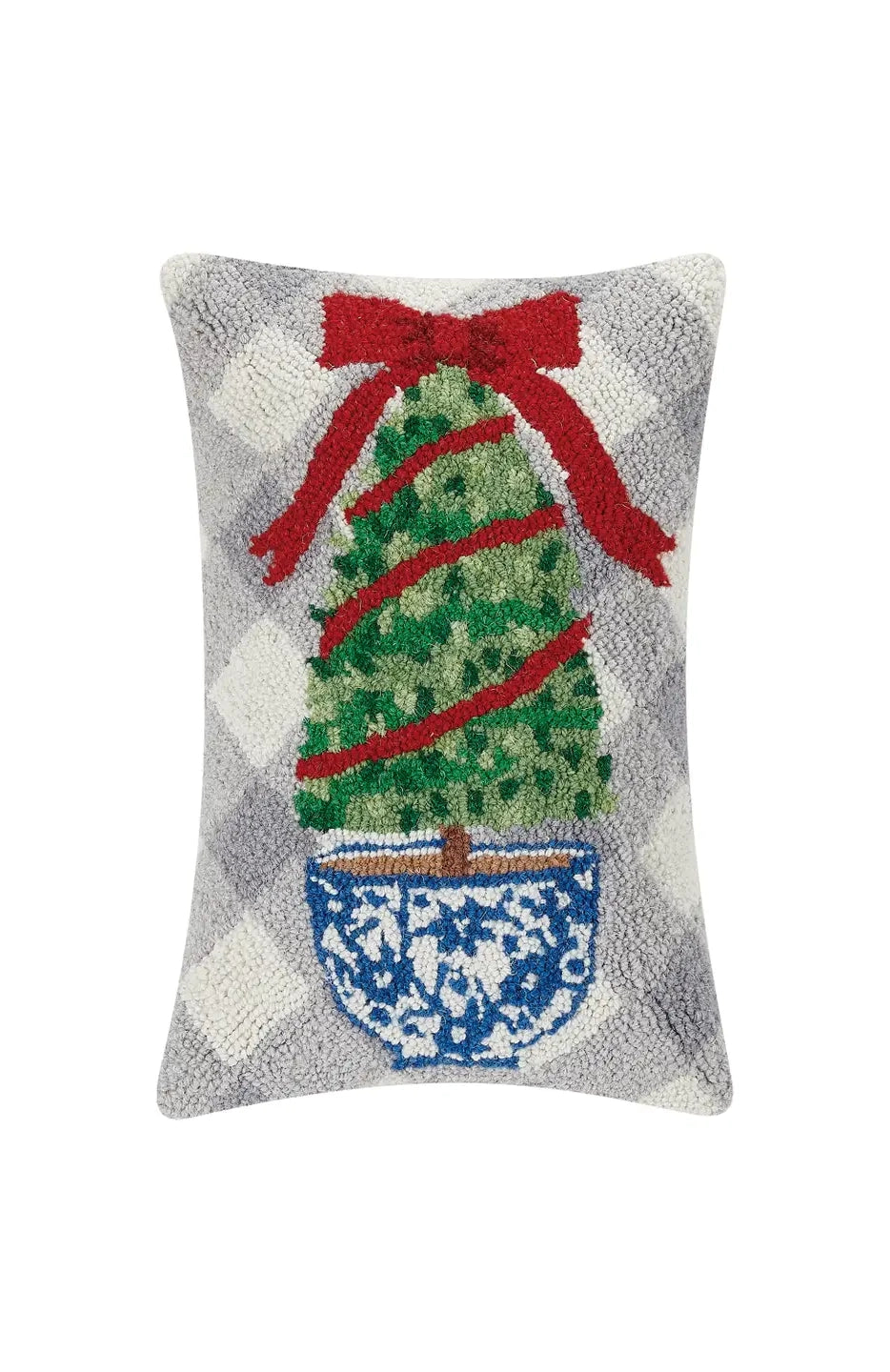 Holiday Topiary Hook Pillow 12x18