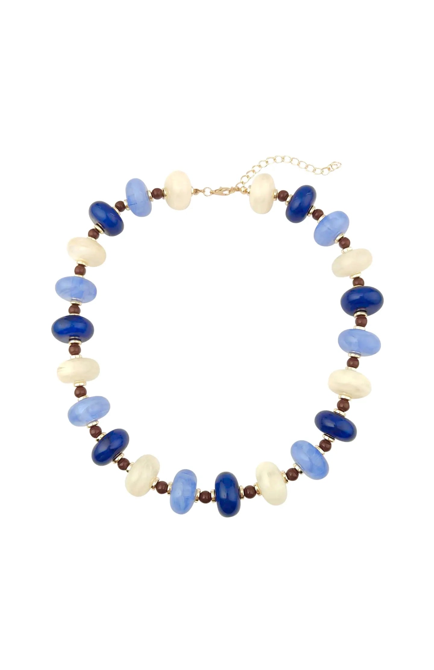 Tonya Chunky Beaded Necklace - Blue Mix