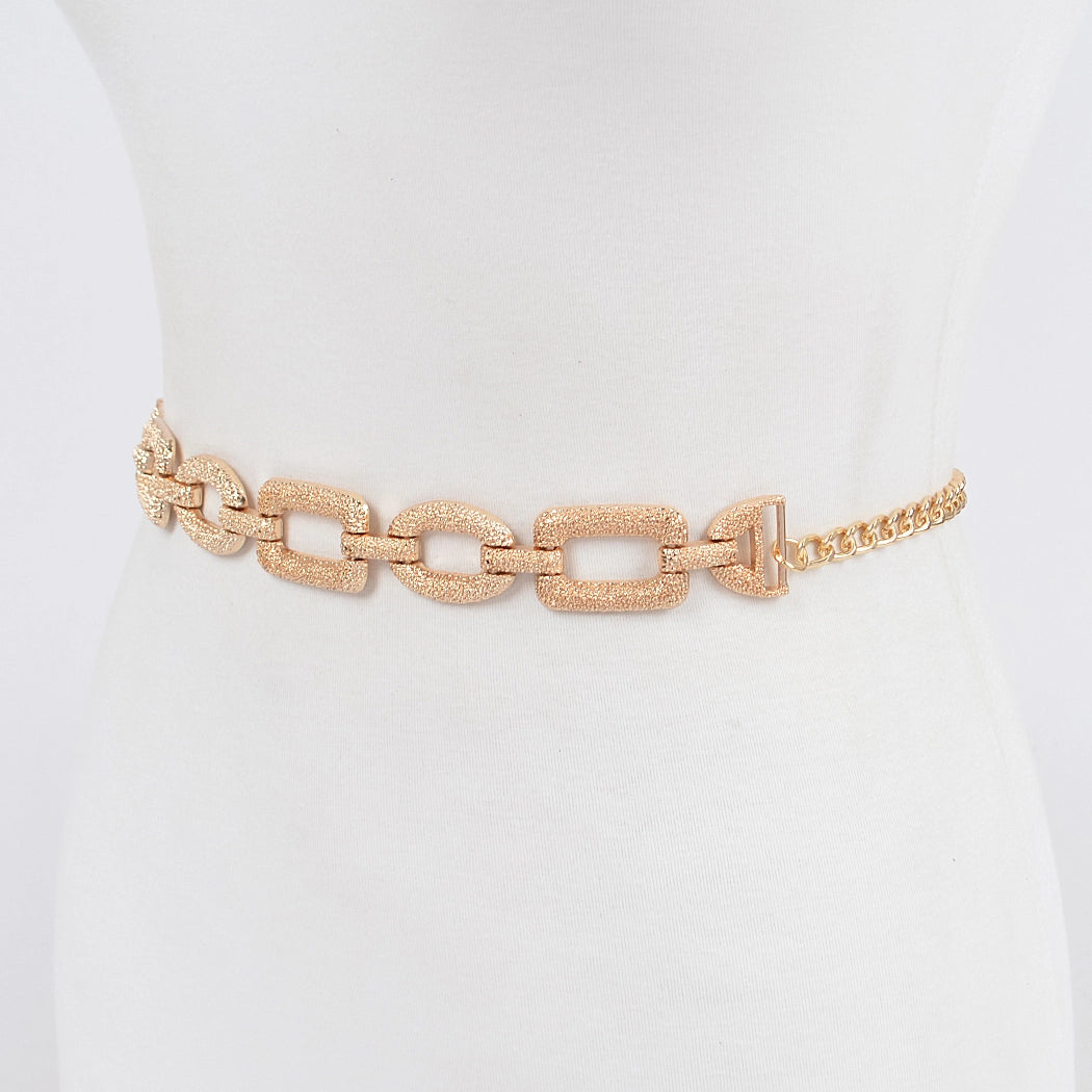 Multi Metal Chain Belt - Gold