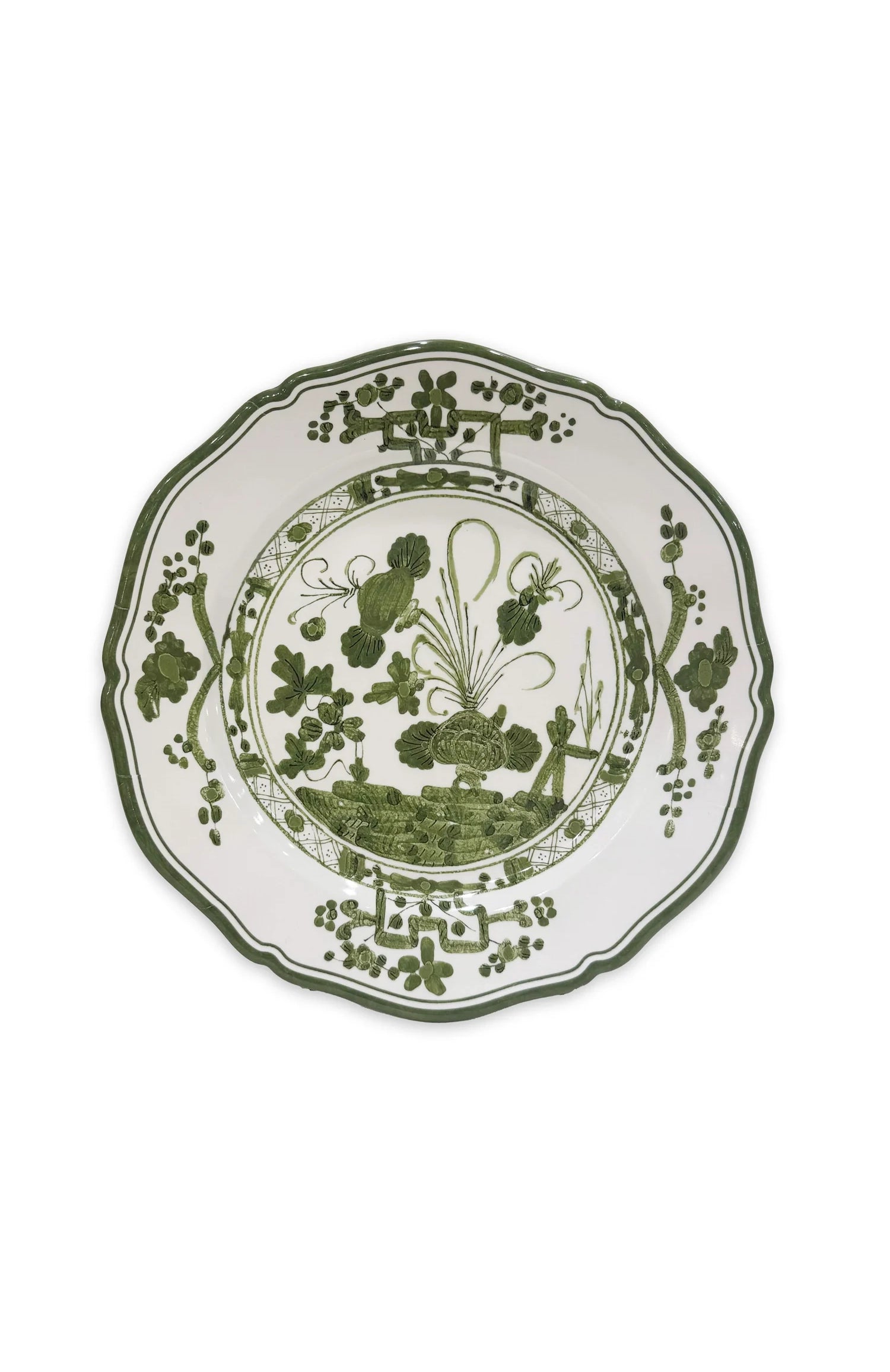 VIDA Faenza 9" Salad Plate Set of 4 (White and Green)