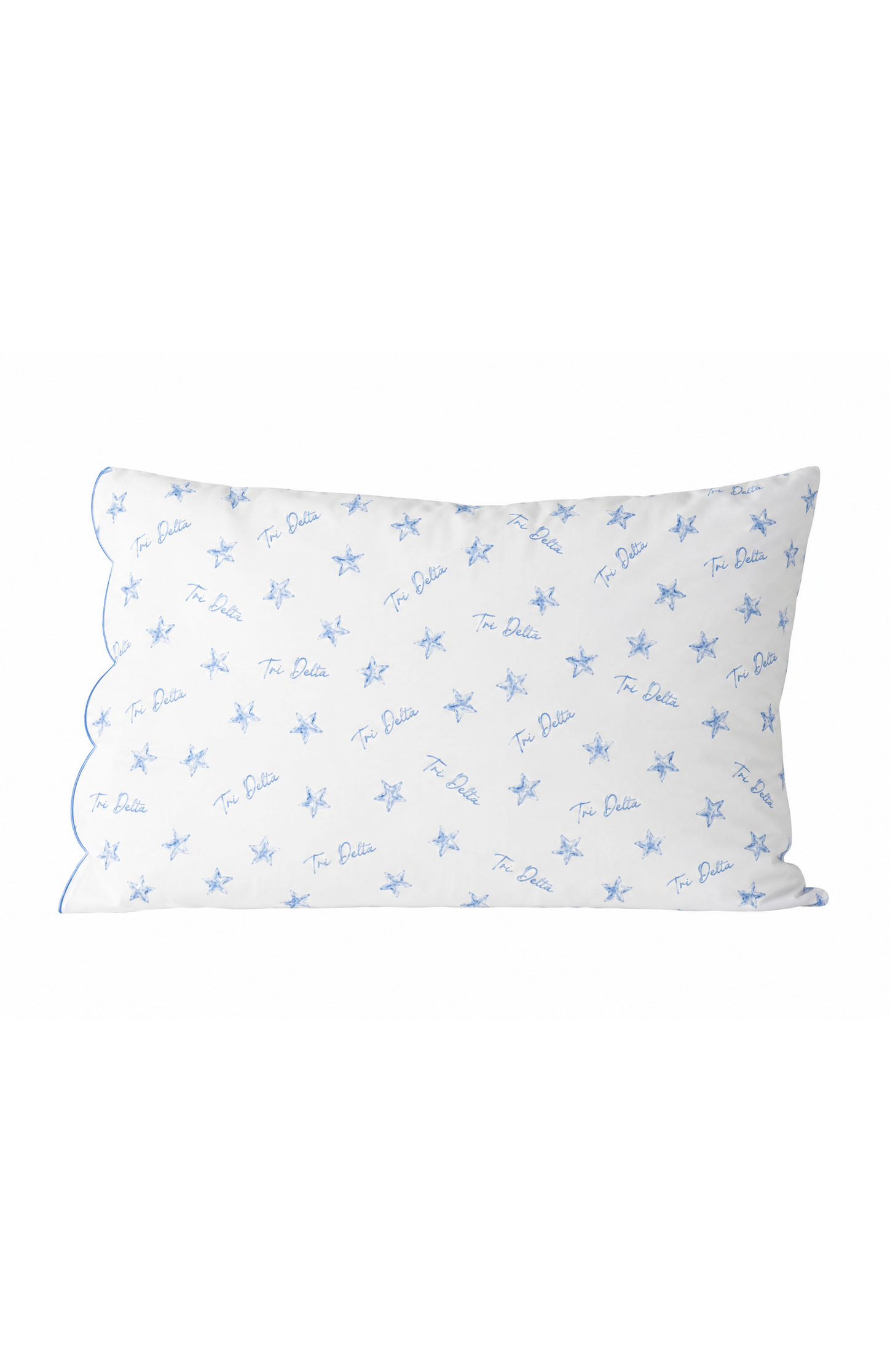 Cotton Scalloped Pillowcase - Delta Delta Delta