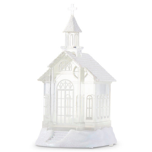 10.5 Lighted Glitter Church