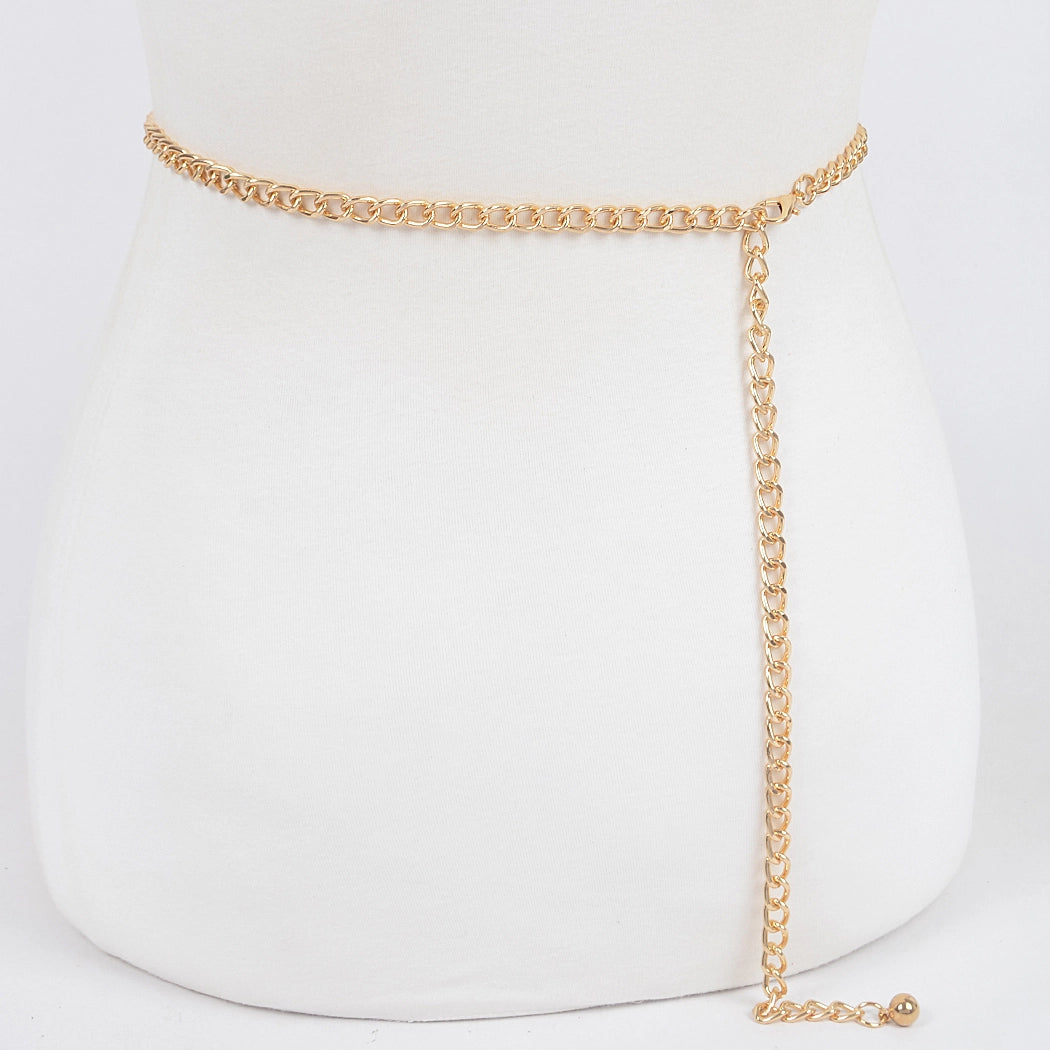 Multi Metal Chain Belt - Gold