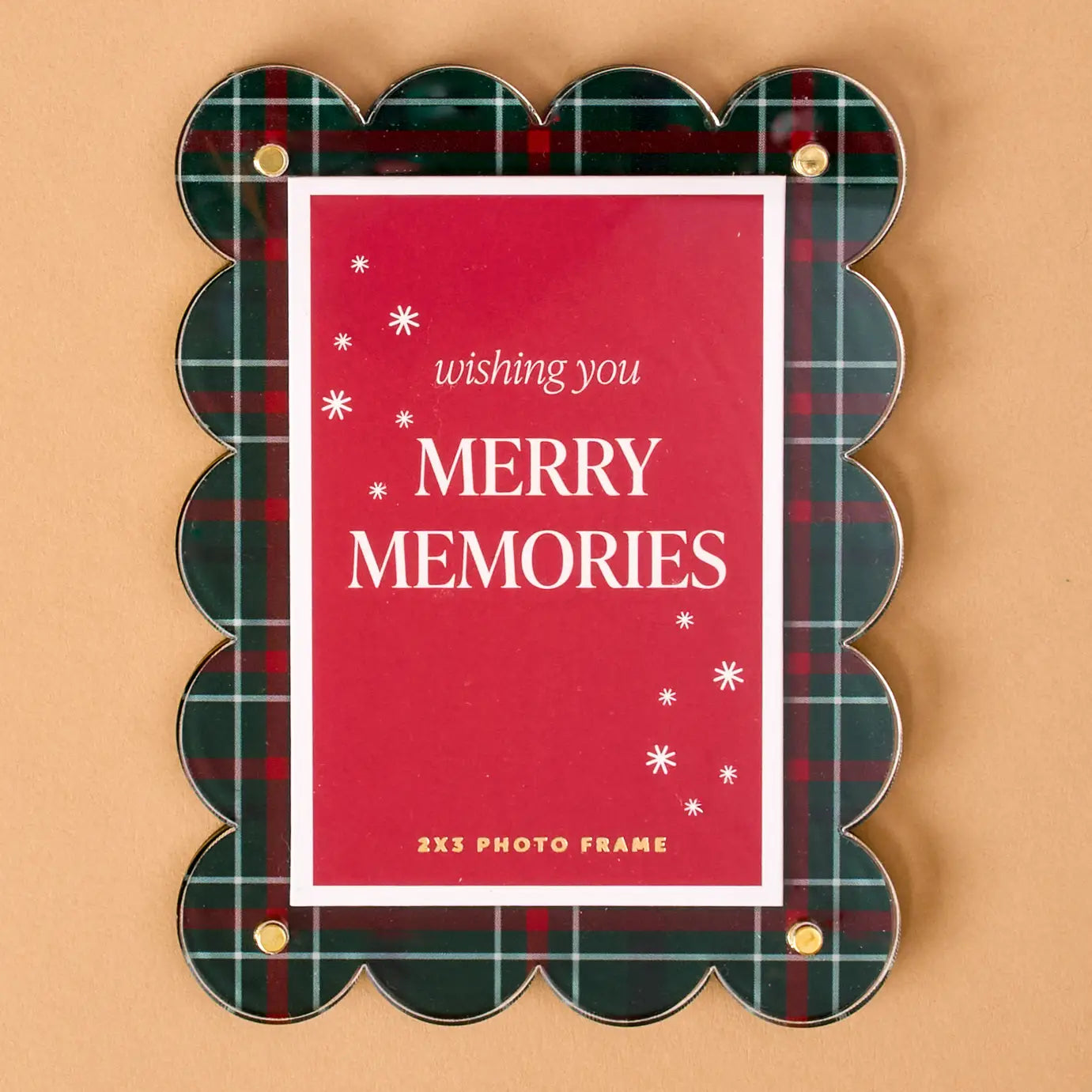 Mini Acrylic Picture Frame Magnet - Evergreen Plaid