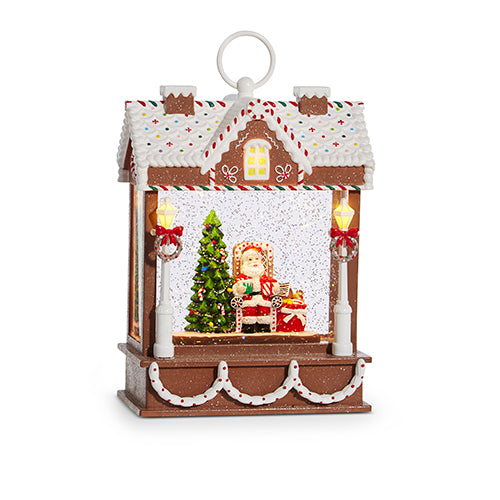 10" Musical Santa Gingerbread House