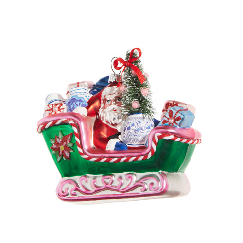 5.5" Chinoiserie Sleigh Ornament