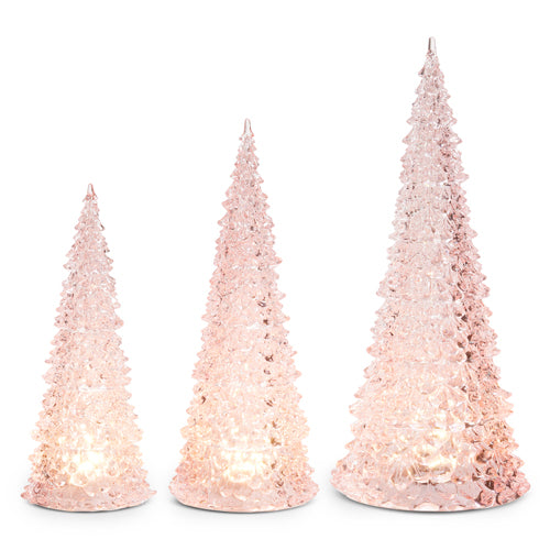 15.5" Lighted Pink Trees Set