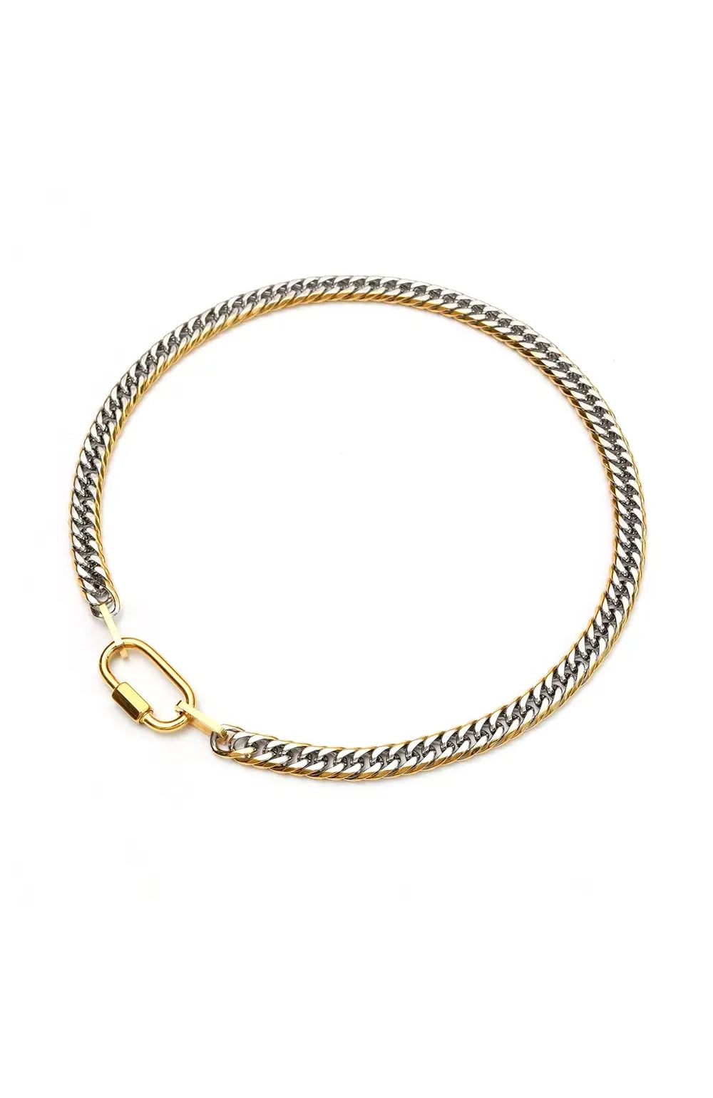 Mixed Metal Carabiner Necklace -Waterproof