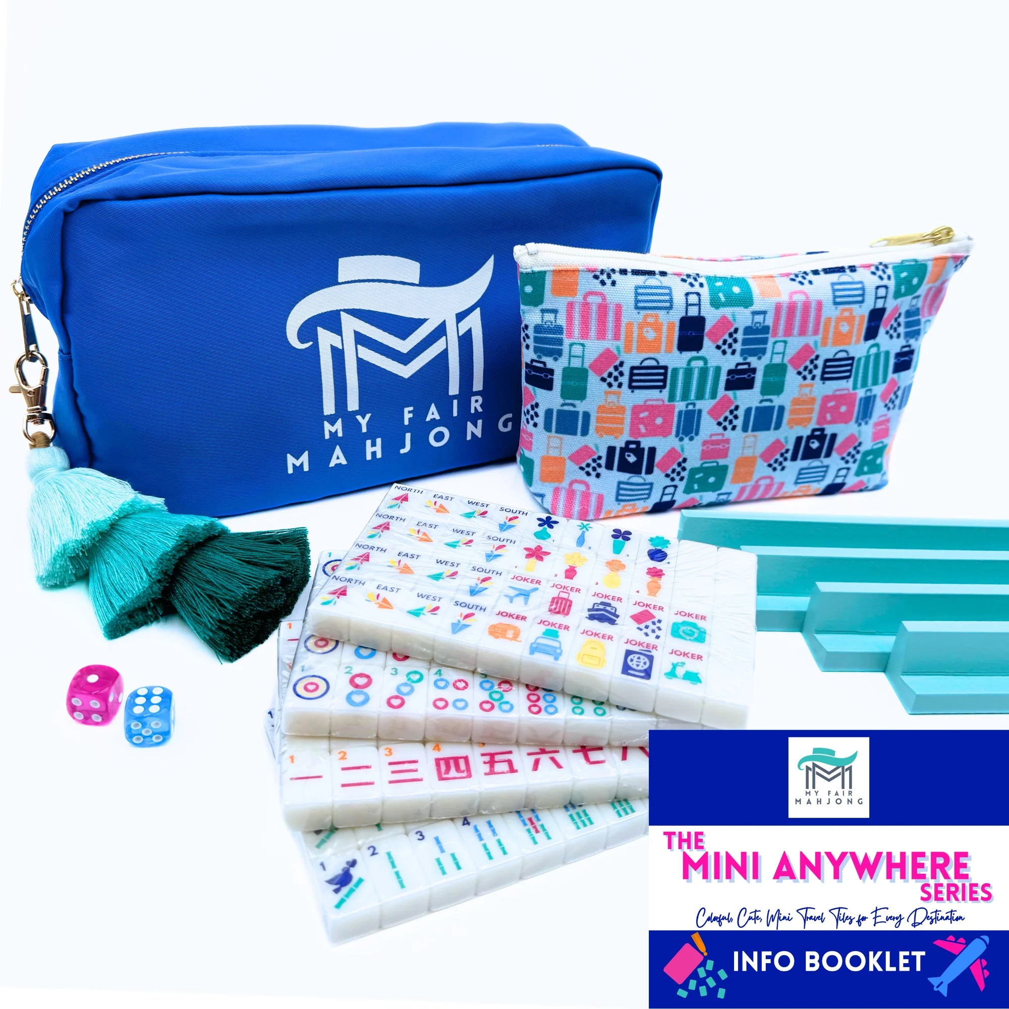 Mini Anywhere Series- Tiny Travel Mahjong Set W/ Mat