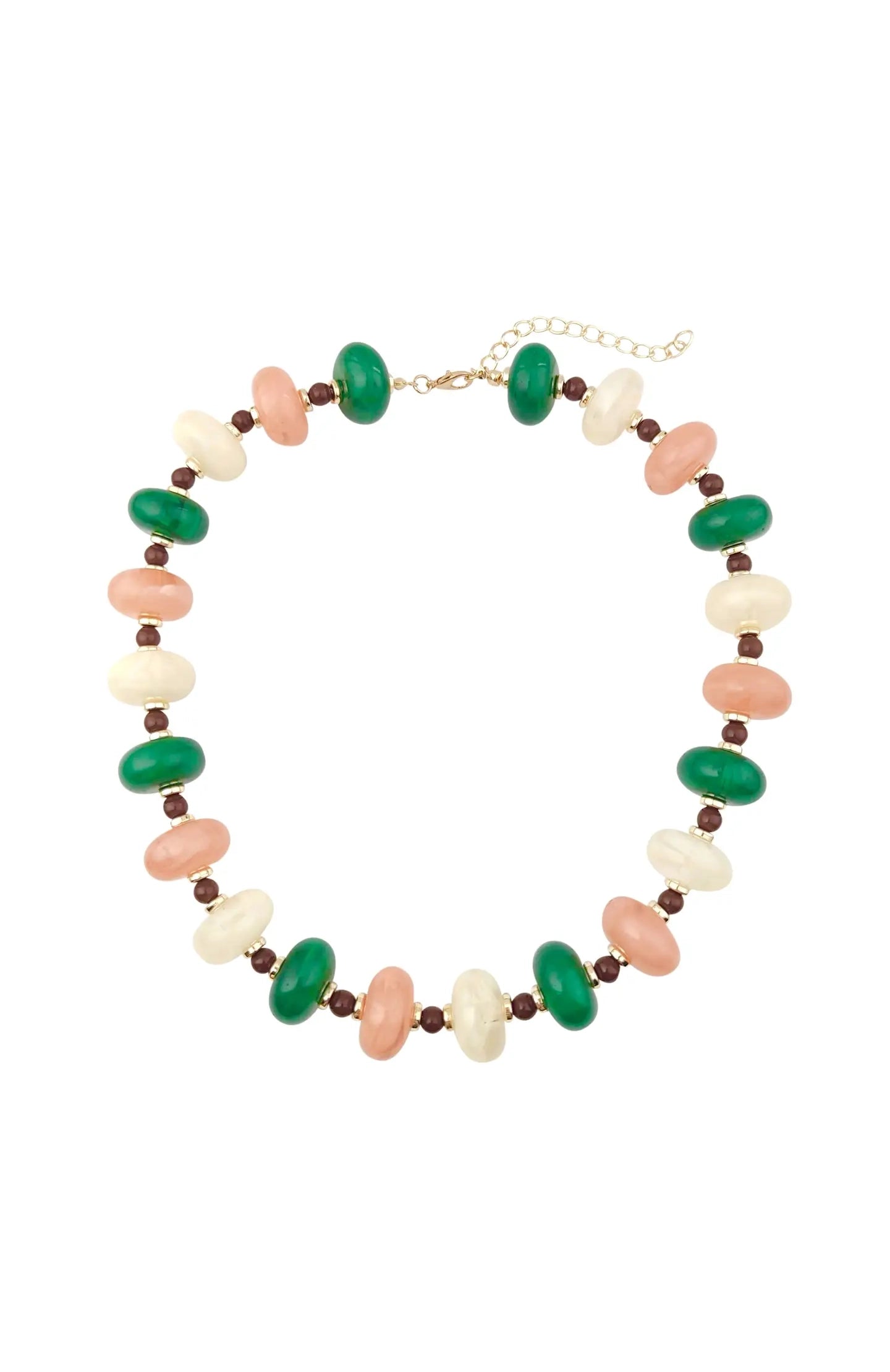 Tonya Chunky Beaded Necklace - Pink/Green