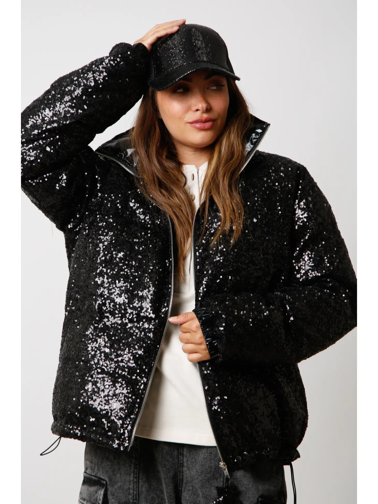 Sequin sales puffer jacket