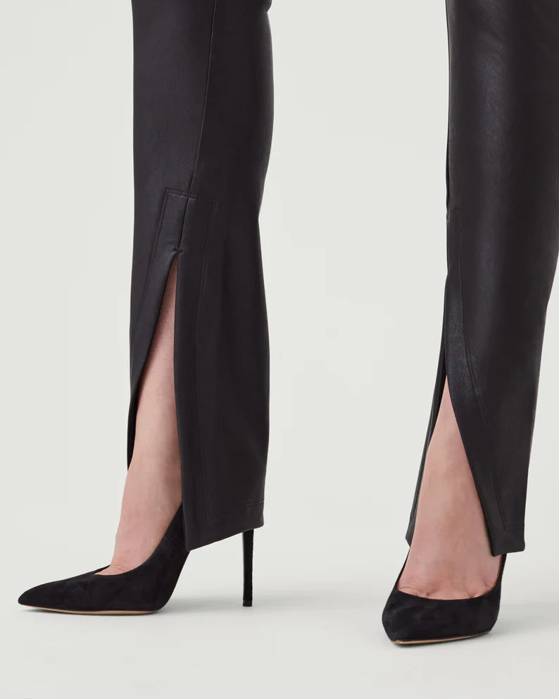 Leather-Like Front Slit Pant
