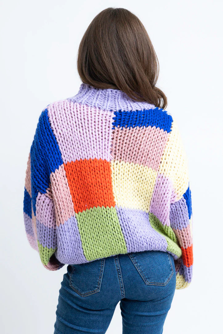 So Sweet Colorblock Crochet Sweater