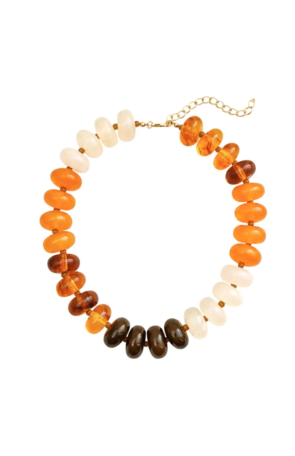 Carissa Chunky Beaded Necklace- Tortoise/Orange
