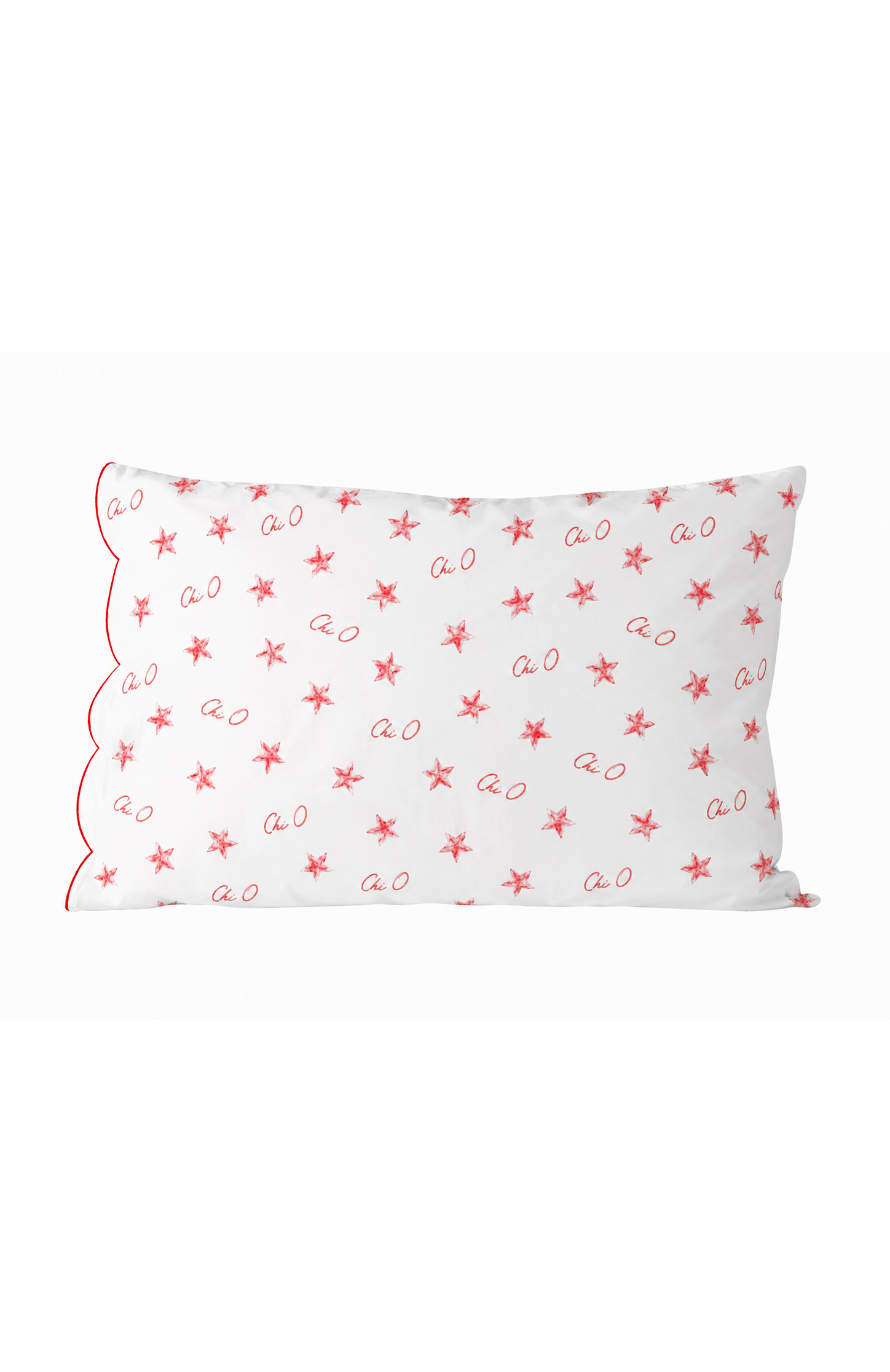 Cotton Scalloped Pillowcase - Chi Omega