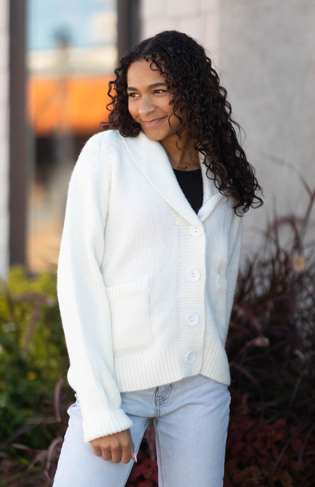 Hildegard Long Raglan Shawl Neck Cardigan