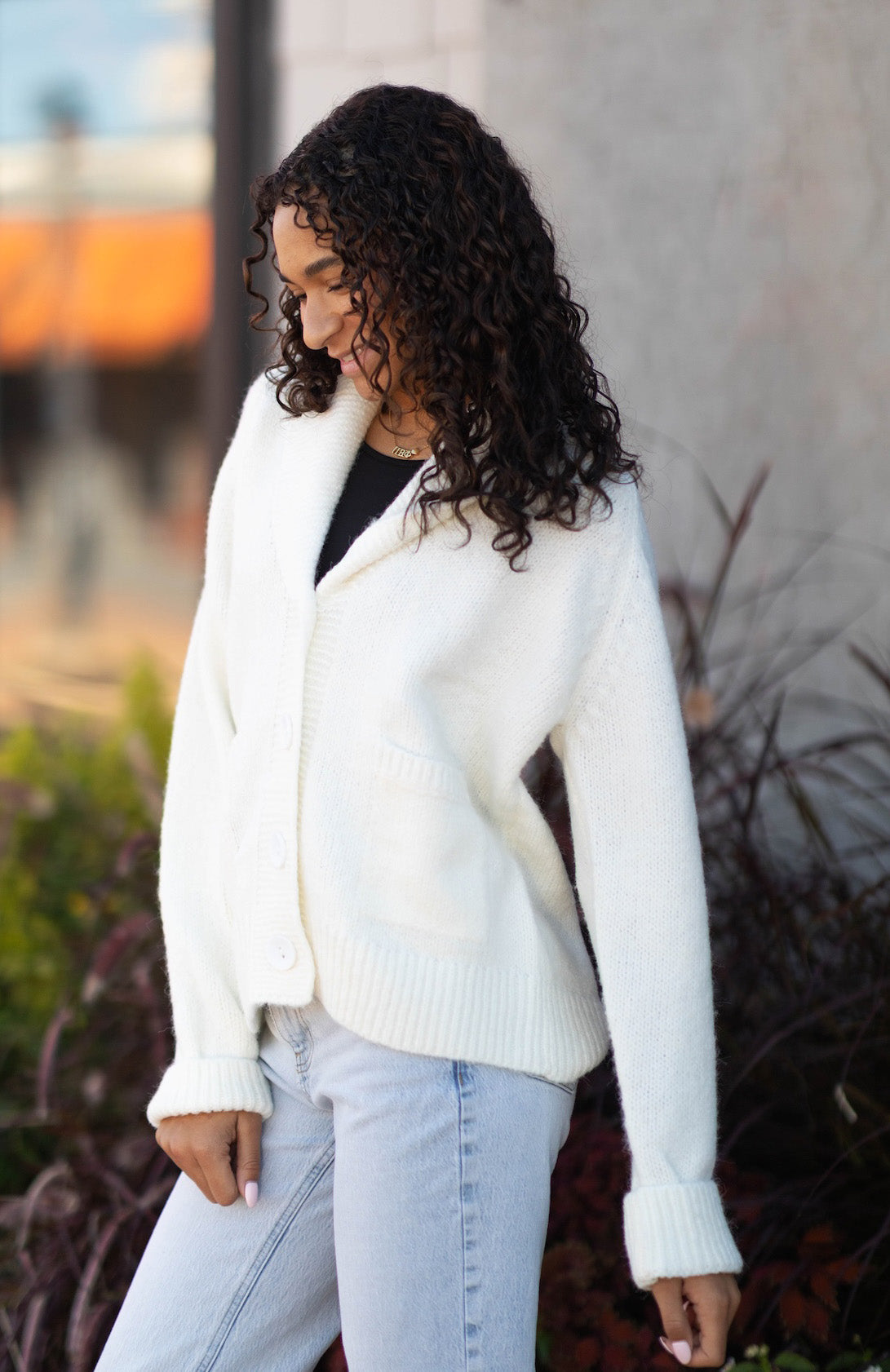 Hildegard Long Raglan Shawl Neck Cardigan