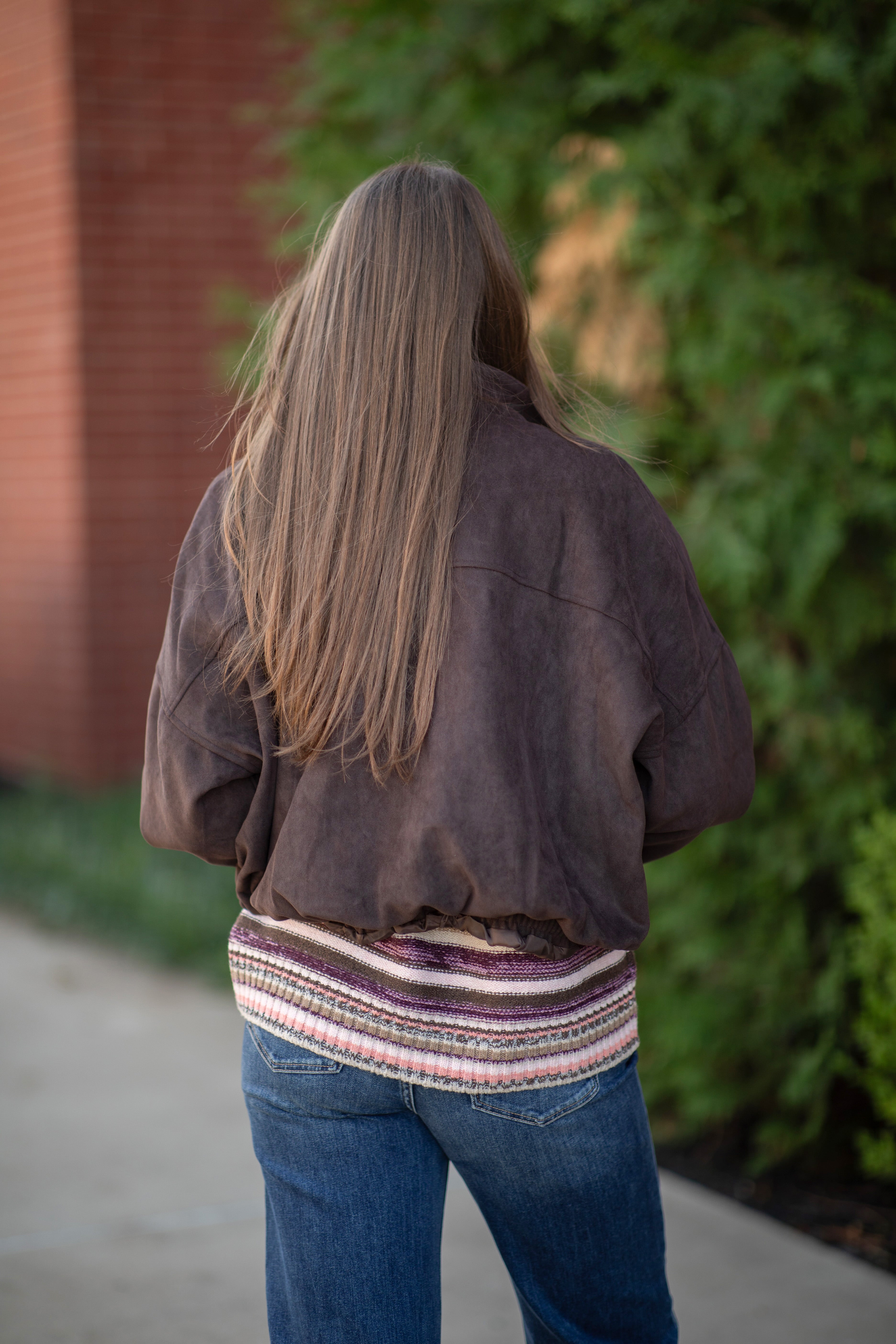 MIA IMITATION SUEDE BALLOON JACKET