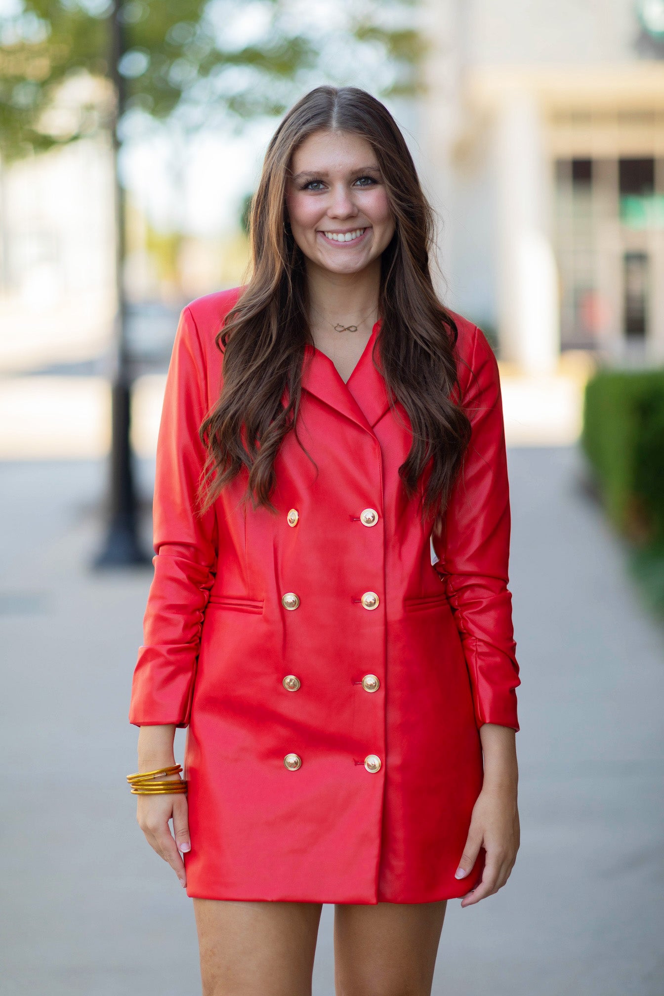 Vegan Leather Blazer Dress