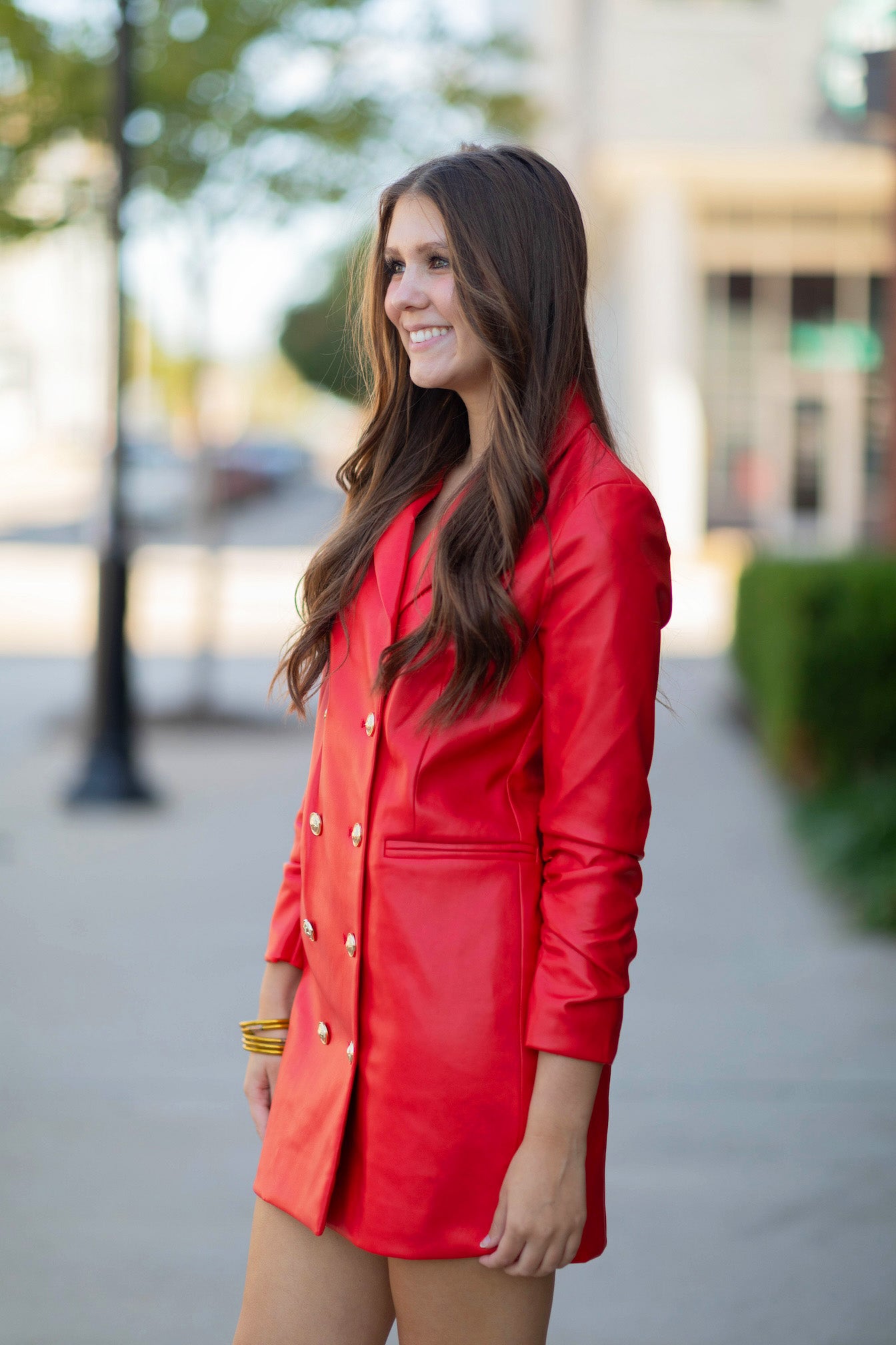 Vegan Leather Blazer Dress