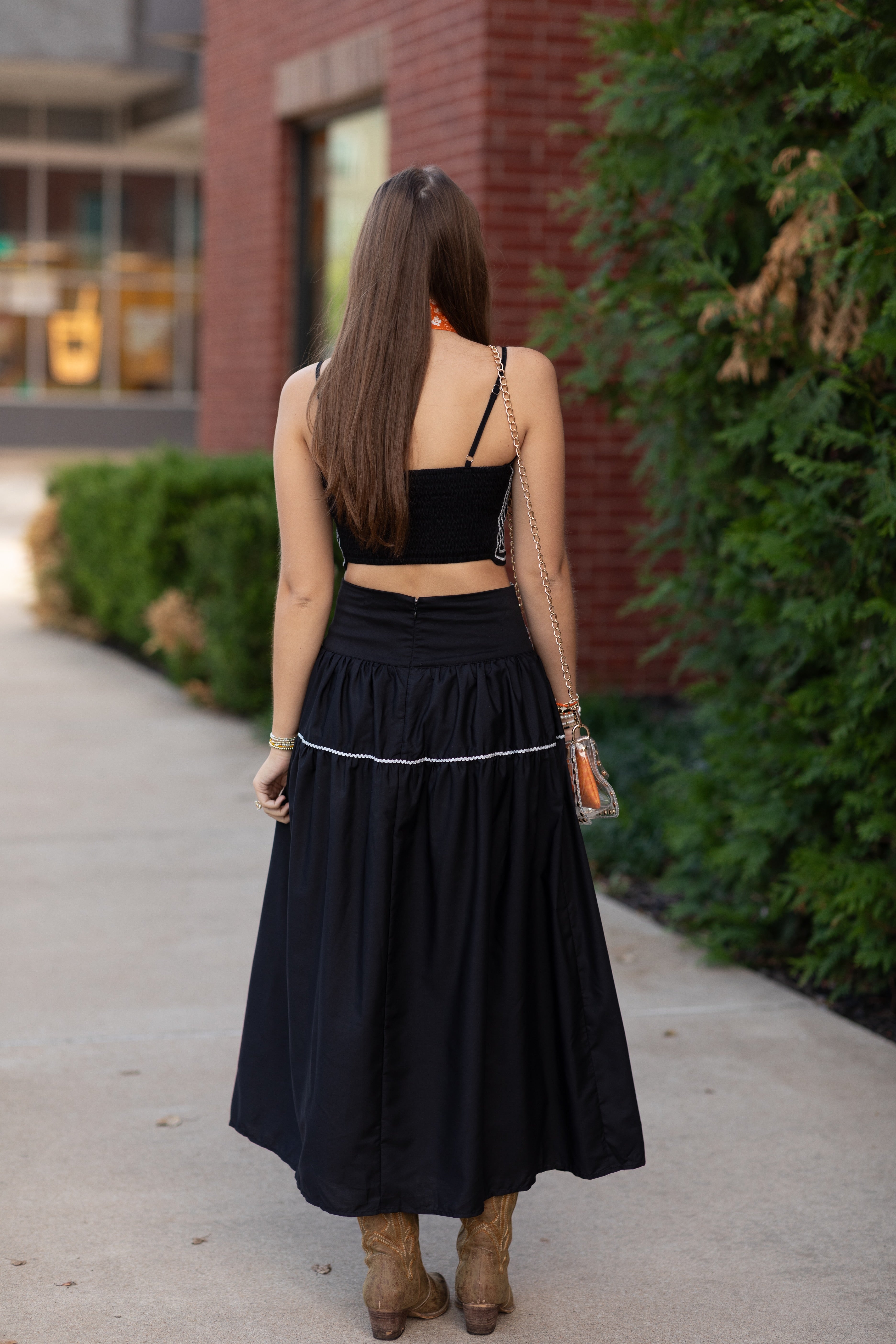 Lace Trimmed Top & Skirt Set